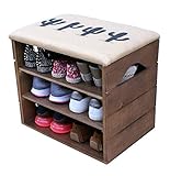 ✅ MUY PRÁCTICO, FUNCIONAL Y RESISTENTE ★ No mas Desorden en el Vestidor, en la Entrada o en el Pasillo ! Ideal para la Casa o la Oficina. Estantes extraíbles y Asiento Acolchado Confortable que ofrece un confort optimal a la hora de calzarse o descalzarse.