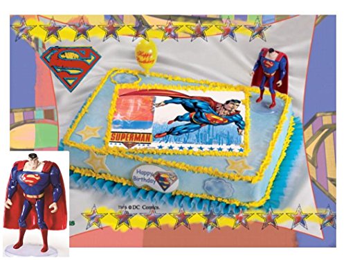 Tortendeko Superman 9 teilig Tortenaufleger Kindergeburtstag Kuchen Deko Junge