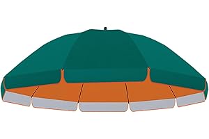 HRDMPFT Toldo De Recambio De Sombrilla 220cm, 240cm, 260cm, 280cm, 300cm, 320cm, 340cm, 360cm Cubierta De Paraguas Con 8 Varillas Tela Sombrilla De Verde