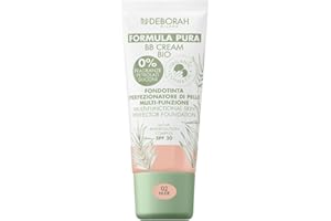 Deborah Milano - BB Cream Formula Pura BIO SPF 20 con Ingredienti Naturali, 02 Nude, Effetto Nutriente, Antiossidante e Anti-luce Blu, Dona una Pelle Levigata e Nutrita, 30 ml