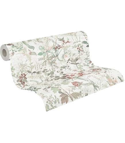 Papier Peint Intissé A.S. Creation Anna D'Andrea - 10,05 M X 0,53 M, Vert - Raccord Droit