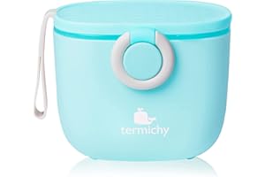 Termichy - Dispenser per latte in polvere, 250g, ermetico, portatile, per alimentazione da viaggio, con livellatore e cucchiaio(Blu, 1 confezione)