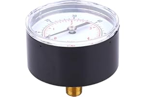 MUMUSUKI Manómetro Conexión Trasera del Manómetro de Dial de 50 Mm, Manómetro Axial 1, Conexión Trasera de 1/8 Bspt de 8 Diales para Aire, Agua, Petróleo y Gas (0-60 psi 0-4 bar)
