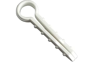 AERZETIX: 100 Attache avec Cheville à enfoncer Ømax 8mm Support Porte Fixe Cables Fils Blanc C41928