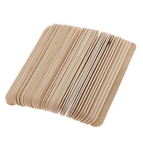 MagiDeal 50 Stück Holz Stäbchen, natur Birkenholz, 15*1.8*0.2cm als Rührstäbchen, Holzspatel - 5
