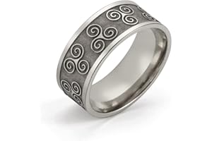 SIPURIS Bague triskel celtique pour homme, symbole triskel celtique, nœud en spirale celtique, anneau de triskel irlandais en acier inoxydable pour homme promesse alliance bijoux cadeau