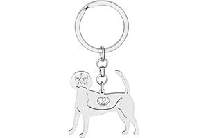 LONYOO Porte-clés Chien Mignon en Acier inoxydable Animaux de Compagnie Cadeaux pour Femme Filles Chiot Porte-clés Voiture Portefeuille Charms