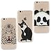 Price comparison product image KANTAS {Pack of 3} Soft Silicone Case for iPhone 6S iPhone 6 Transparent Clear Back Cover for iPhone 6S/6 Flexible Grip Case Ultra Slim Fit Painting Design Slip Resistant Bumper Lightweight Case for iPhone 6S/iPhone 6 (4.7"), Cute Cat/Panda/Cheetah