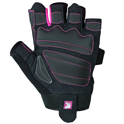 Steely Sports Damen Fitnesshandschuhe Workout Glove – Lady-Edition Farbe: schwarz/pink Größe: XS-S-M-L ( Fitness Handschuhe Frauen Sporthandschuh Trainingshandschuhe ) - 4