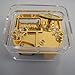 ROCK A BYE BABY See-Through Wind Up Music box Gold plated retro Musicbox
