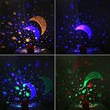 Multicolor Mond Sterne Licht Projektor für Kinder Beleuchtung, Kinderzimmer Nachttisch Nacht Lampe und Schlaf Beruhiger Lampe Abnehmbare Weiße Kuppel - 9