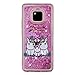 Produktbild HopMore Glitzer Silikon Handy Hülle für Huawei Mate 20 Pro Hülle 3D Flüssig Transparent Muster Kreativ Lustig Schutzhülle Durchsichtig Handyhülle Stoßfest Silikonhülle Case Cover - Einhorn Familie