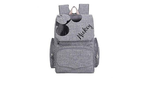 Disney Mummy Diaper Bag Maternity Nappy Nursing Bag per la cura del bambino  Zaino da viaggio Designer Disney Mickey Minnie Borse borsa grigia :  Amazon.it