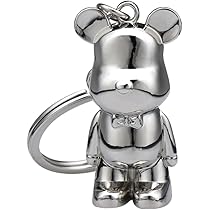 Portachiavi Orso In Resina Colorata - Con Cordino Intrecciato, Design Carino E Unisex