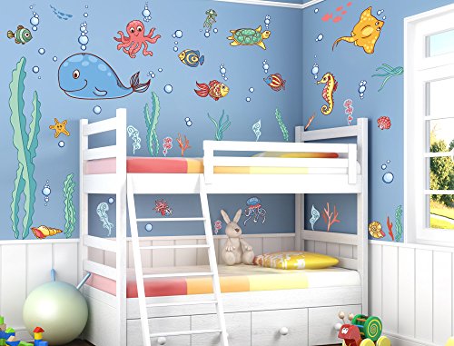I-love-Wandtattoo WAS-10003 Wandsticker Kinderzimmer "Unterwasserwelt" Sticker Aufkleber Wandtattoo Wandaufkleber