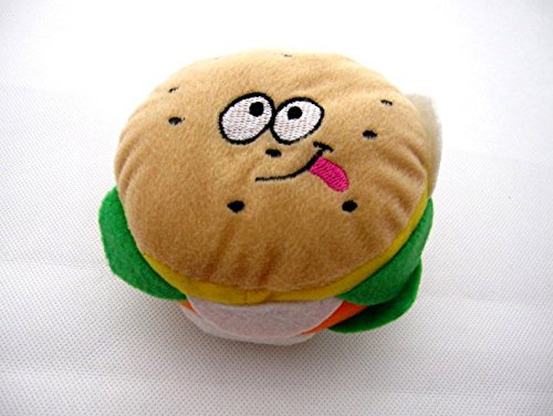 Nalmatoionme-Creative-Dog-Hamburg-Shape-Plush-Toy-Pet-Puppy-Chew-Squeaky-Sound-Play-Squeaker-Toy