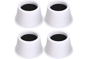 BTSKY Lot de 4 rehausseurs ronds pour lit, table, meubles, élévateurs, Plastique, blanc, 2 Inches