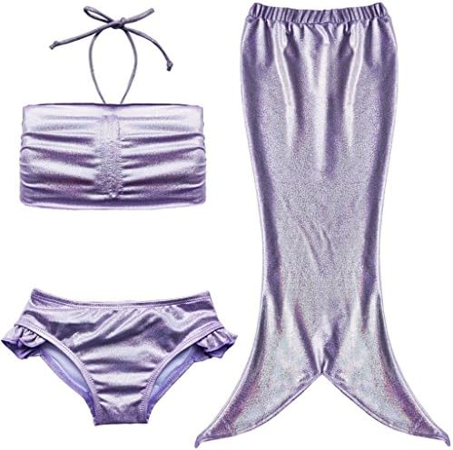 Smail Mermaid Tail Costume Childs Kids Girl Swimwear Swimsuit 3 Pieces Bikini Set