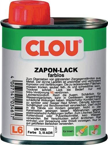 Clou für Metall Zapon-Lack L6 125ml Metallfirnis Zaponlack Schutz-Überzug