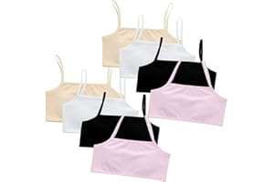 ACMEDE 10 Pack Sports Bra Crop Top Bra Girls Training Bra Young Girls White Seamless Sports Bra Training Crop Top Kids Teen Cotton Bra Underwear Crop Vest Tops for Girls 4-16 Years