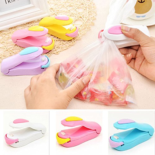 Luniquz mini Folienschweißgerät Einschweißgerät mit Magnete für Verpackungen Handschweißgerät Beutelverschliesser Mini-Heißsiegelmaschine für Snack/Süßigkeiten/Lebensmittel - 6