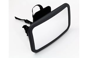 Venture Baby Rücksitz Mirror Schwarz - der beste Super Sicht weit abgewinkelten konvexe Sicherheit Spiegel mit bruchsicherem Design + 360° drehbar & Tilt-Funktion - unterstützt mit 100 % Garantie