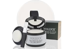 VOLLUCK Retouche Racines Cheveux, Longue Durée Naturel Poudre Densifiante Cheveux Femme Homme, Produit Cheveux 4 g (Blanc)
