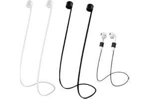 DEWFIGS ㅤ 2 x przewód do Airpods, pasek do Airpods, pasek podtrzymujący kompatybilny z AirPods 1, 2, 3, Pro, 70 cm, akcesoria do uprawiania sportu i na co dzień, miękkie silikonowe paski