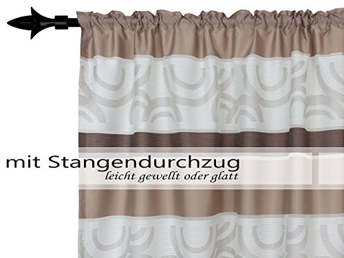 halbtransparenter Vorhang Colorado von deko trends – Wohndekoration in elegantem Design – made in Germany – moderne Kreismusterung mit Struktureffekt – mit einer Stoffbreite von ca. 144 cm und einer Stoffhöhe von ca. 245 cm, braun - 6