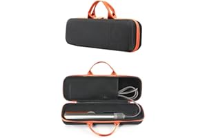EUGOOCX Estuche rígido de Viaje para secador de Pelo Dyson Airstrait, Funda Protectora portátil para alisadores de Pelo (Negro Naranja)