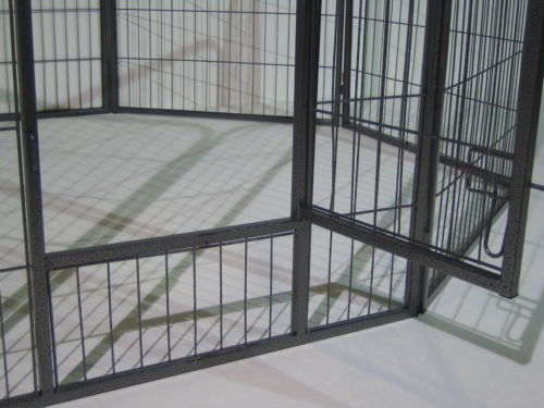 BUNNY-BUSINESS-Heavy-Duty-Puppy-Play-Pen-Rabbit-Enclosure-8-Panels-Large-Gunmetal-Grey
