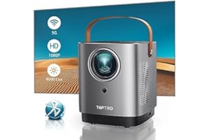 Mini Beamer, Full HD 1080P TOPTRO Beamer 8000 Lumen, 5G WiFi Bluetooth Heimkino Vidoe Projektor mit Touchscreen-Tasten, Kompatibel mit TV Stick, HDMI,USB,PS4,X-Box,iOS/Android