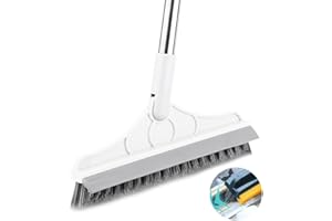 BYNYXI Szczotka do płytek z trzonkiem, 2 w 1, regulowana szczotka do czyszczenia podłóg w kształcie litery V, wielofunkcyjna szczotka do czyszczenia, szczotka do fug z Stiff Bristles Scrub Brush do sypialni, 106 cm