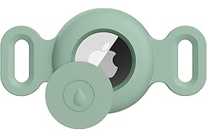 MUGUST Pet Silicone Protective Case for Apple Airtag GPS Finder Cat Small Dog Collar Loop, Pet Loop Holder for Air_tag, for Apple Locator Tracker Anti-Lost Device (Olive green)