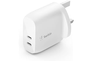 Belkin 40W USb Type C Pd Wall Charger (Dual USb-C Ports For 20W Per Port Fast Power Delivery Enabled Charging For Iphone 13, 12, 12 Pro, 12 Pro Max, Mini, Ipad Pro, Galaxy, And More)