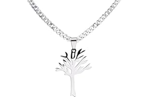 Gupcaqosjw 2x Lebensbaum Kette, Blattloser Baum Halskette, Stammbaum Halskette, Baum Halskette, Edelstahl Baum Halskette, Baumkette Aus Edelstahl, Baum Anhänger Halskette, Unisex Baumketten