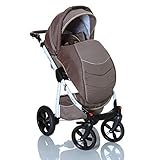 LCPKIDS Lucato 3in1 Kombi Kinderwagen Komplettset Babywanne Buggy Autositz Babyschale 0-13 kg Leder Edition - 4