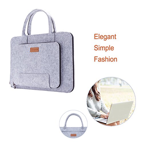 Ropch 11,6 Zoll Tasche Hülle Filz Notebooktasche Schutzhülle für 11,6″ Acer / Asus / Dell / Lenovo – Grau & Schwarz - 7