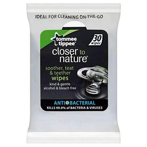 Tommee Tippee Closer To Nature Soother, Teat, Teether Wipes 30 per pack
