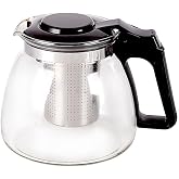 Cam Demlik, &Ccedil;elik S&uuml;zge&ccedil;li, Meyve &Ccedil;ayı i&ccedil;in, Asorti Renk, 900 Ml Kapasiteli, &Ccedil;aydanlık &Uuml;st&uuml;