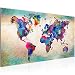 Produktbild Bilder Weltkarte World map Wandbild Vlies - Leinwand Bild XXL Format Wandbilder Wohnzimmer Wohnung Deko Kunstdrucke Bunt 1 Teilig - MADE IN GERMANY - Fertig zum Aufhängen 013312a