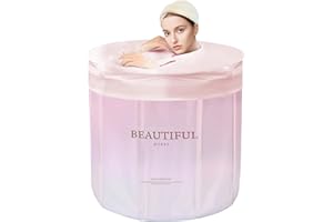 Sinbide Faltbare Badewanne - 70x60CM Tragbare, Klappbare Wanne für Sauna, Dusche und Eisbad - Keine Installation, Nicht Aufblasbar (Rosa)