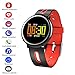 Price comparison product image elecfan Stylish Fitness Tracker, Activity Tracker with Heart Rate Monitor, Blood Pressure, Sleep Monitor, Step Counter, Bluetooth 4.0 Waterproof Smart Watch Bracelet for Men Women - Red