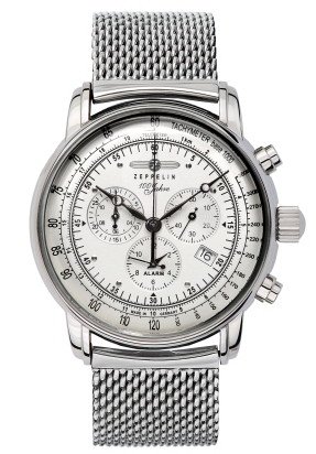 Zeppelin Herrenarmbanduhr Special Edition 100 Jahre Zeppelin Chronograph Alarm 12-Stunden-Stoppfunktion Quarz wei 7680M-1 Zeppelin Herrenarmbanduhr Special Edition 100 Jahre Zeppelin Chronograph Alarm 12-Stunden-Stoppfunktion Quarz wei 7680M-1