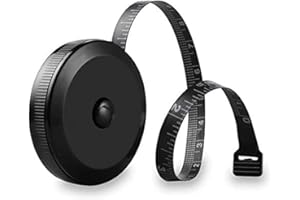 LUXXTORE Cinta Métrica Retráctil Corporal, Sastre, Cadera, Brazo, Costura, Cuerpo, 150cm, 60 Pulgadas, Negro.