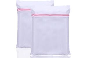 CSDPC 2 Pcs Mesh Laundry Bags for Washing Machine Delicates Wash Bags Laundry Bags with Zips Reusable Durable Fine Mesh Washing Bags for Delicates Blouse Baby Clothes Bra Socks Underwear(30 x 40cm)
