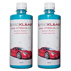 PROKLEAR Waterless Dry Car Wash 1 Liter Concentrate RAW Xtreme CX Carnauba Wax Rinseless/Waterless Auto Wash Concentrate - 800 Washes Makes 200 liters