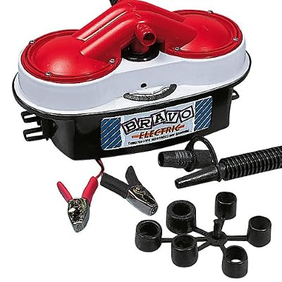 Bravo Gonfleur électrique pour canots Bravo Electric, Alimentation: 12 V, poids: 1,1, Pression maxi: réglable de 50 à 300 mbar (4,4 PSI), Longueur mm: 235x130x130, Débit: 200 l/min