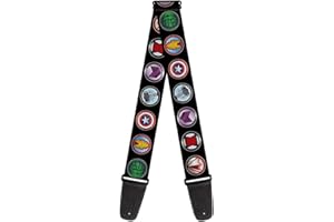 Correa de guitarra, de Buckle-Down, 9-Avenger Icons Black/Multi Color