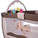 TecTake New portable child baby travel cot bed playpen with entryway -different colours- (Coffee)